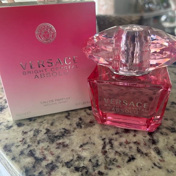 Versace Bright Crystal Absolu Pink Glass Perfume Bottle 3.0 ounces - Picture 4 of 5